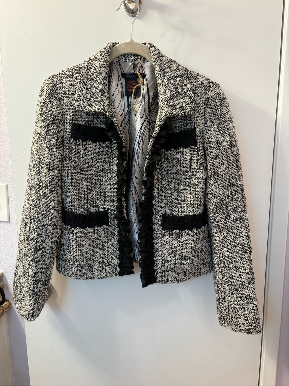 DStudio Black & White Tweed Jacket Size 2